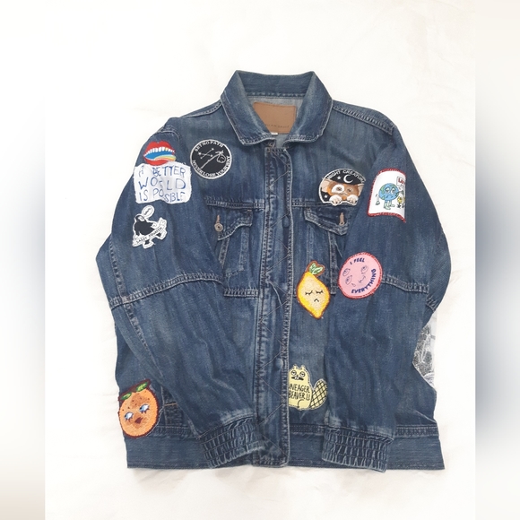 UpCycled Oversized Denim Jacket - Picture 3 of 15